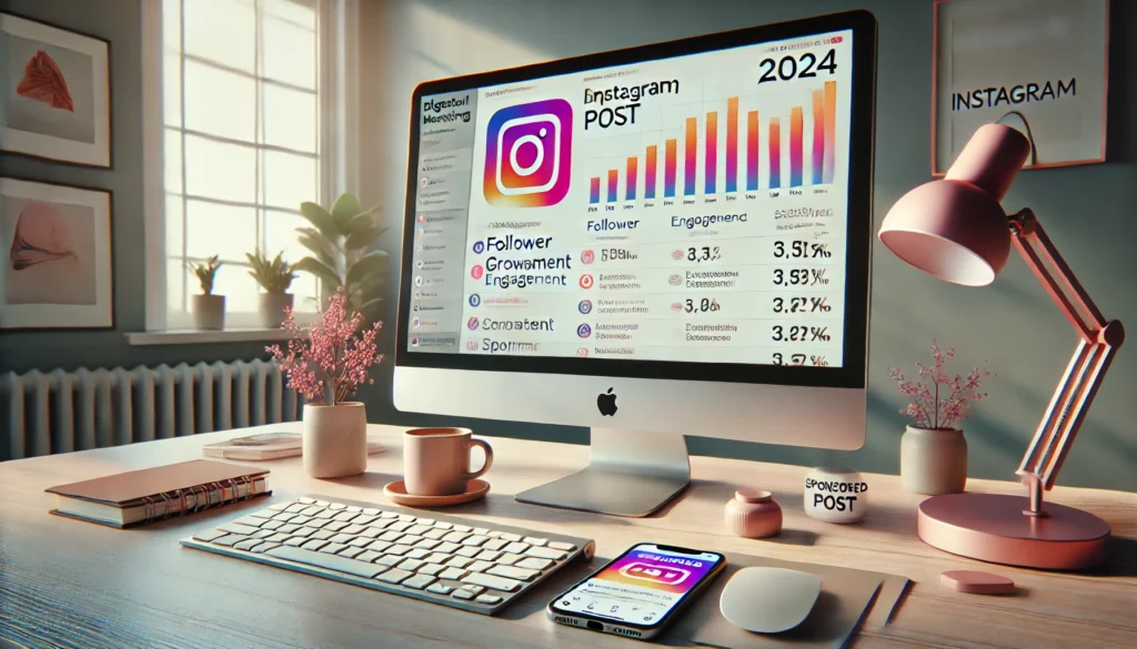 DALL·E 2024-11-28 17.02.33 - A realistic and professional illustration suitable for a high-authority newspaper article about digital marketing on Instagram in Sweden, 2024. The im